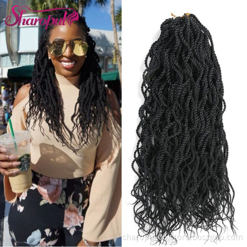 New style Senegalese Twist Hair Braids Extension 22inch 24strands/pack expression braids Wavy Curly Twist Crochet Hair